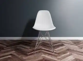 Vitra Eames Plastic Chair DSR / Gestell chrom, Schale Kunststoff Polypropylen weiss, neuwertig